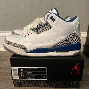 Air Jordan retro 3 white/ tru blue